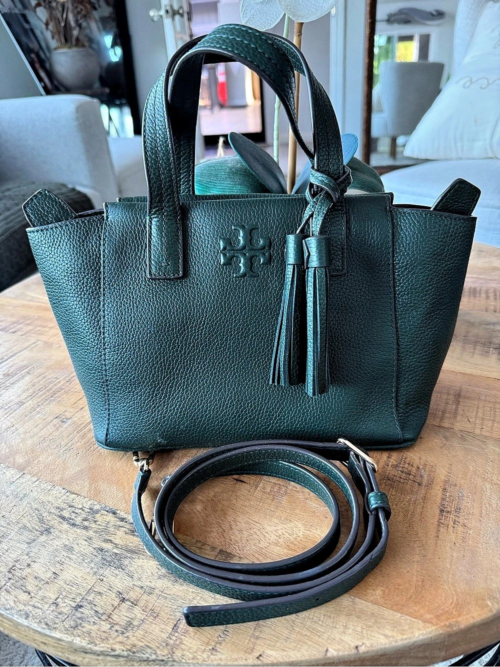 Tory Burch Blake Small Tote Green Leather